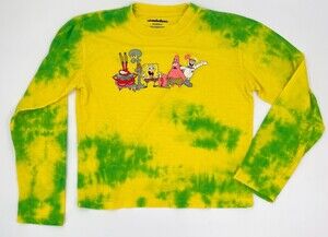 SpongeBob SquarePants T-Shirt Wome Teens XSmall Graphic Tie Dye Long Sleeve